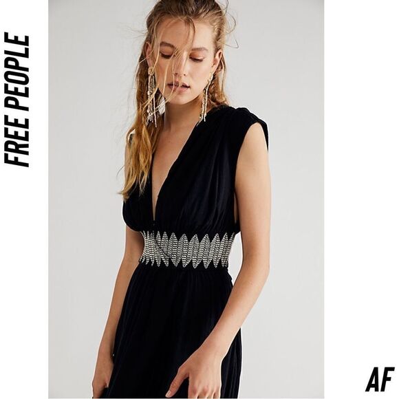 FREE PEOPLE DEVON MAXI DRESS NEW SMALL IN BLACK - Picture 2 of 8